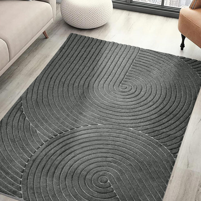 Marlow Floor Rug Soft Polyester Carpet Non Slip Plush Shaggy Rugs Geometric-1973193451138846727