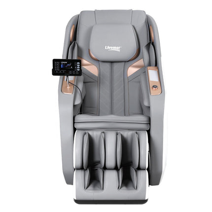 Livemor 4D Massage Chair Electric Recliner Double Core Mechanism Massager ROWA White