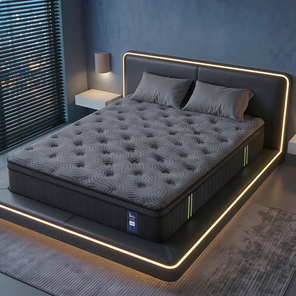 Levitex King Mattress 34 cm 5-Zone Pressure Relief  Pocket Spring with Reinforced Edge Support & Breathable Gel Memory Foam Hybrid Mattress
