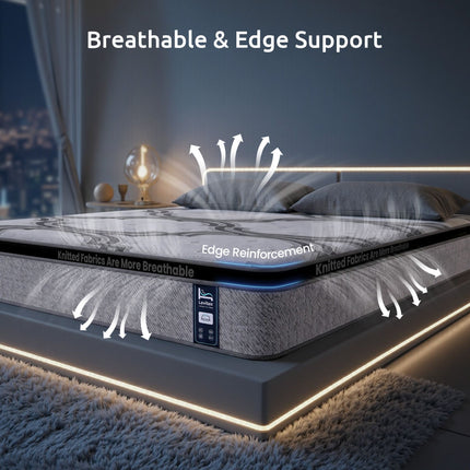 Levitex King Mattress 34 cm 5-Zone Pocket Spring with Latex & Memory Foam or Extra Lumbar & Shoulder Support