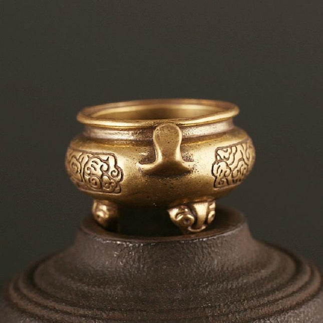 Vintage Brass Tripod Censer For Home Decor-1915196877423382528
