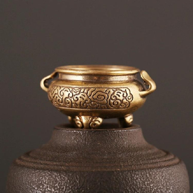 Vintage Brass Tripod Censer For Home Decor-1915196877423382533
