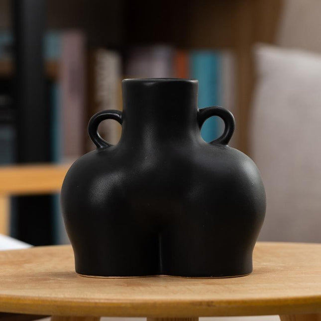 Small Matte Black Ceramic Vase For Home Decor And Dried Flower Arrangements-1915198367726702599