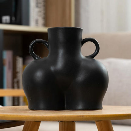 Large Matte Black Ceramic Vase For Home Decor And Dried Flower Arrangements-1915197860543074311
