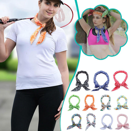 3-Piece Cooling Bandana Scarf Set - Yellow Leaves-1915197637544513537