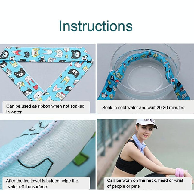 3-Piece Cooling Bandana Scarf Set - Yellow Leaves-1915197637544513541