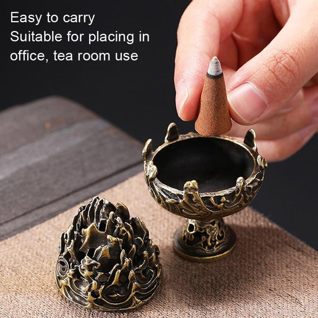 Small Vintage Copper Incense Burner - Indoor Ornament-1915197957154672645