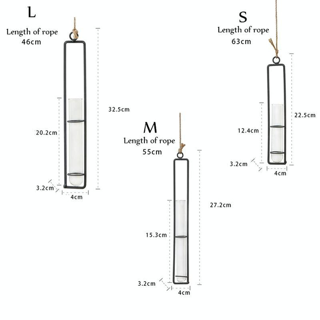 Charming Iron Art Glass Wall Hanging For Home Gardening - Bonsai Decor Accessory M-1915198109969944584