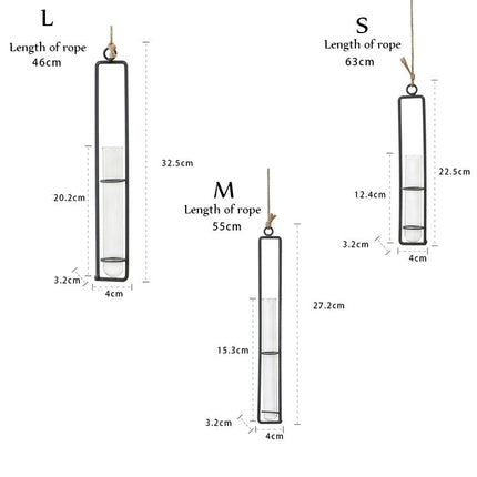 Charming Iron Art Glass Wall Hanging For Home Gardening - Size L-1915197965862047752