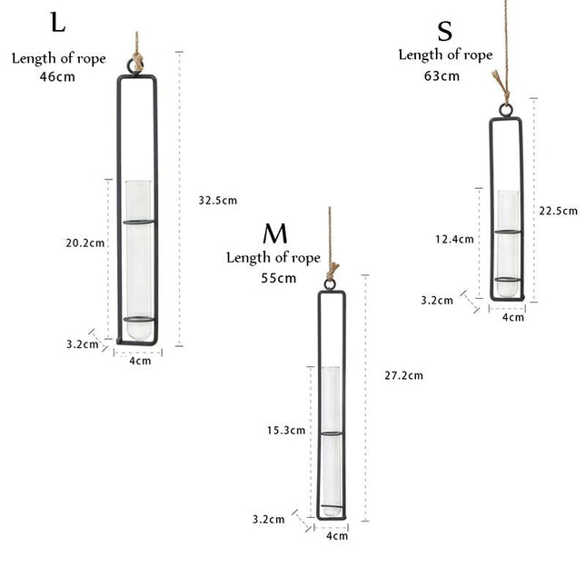 Charming Iron Art Glass Wall Hanging For Home Gardening - Size L-1915197965862047752