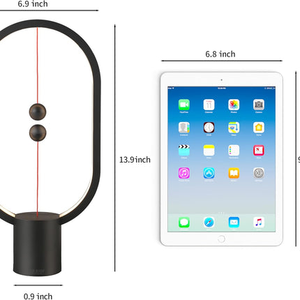 Black Magnetic Balance LED Table Lamp: USB-Powered, Dimmable Eye-Care Light with Award-Winning Design for Australian Homes & Offices