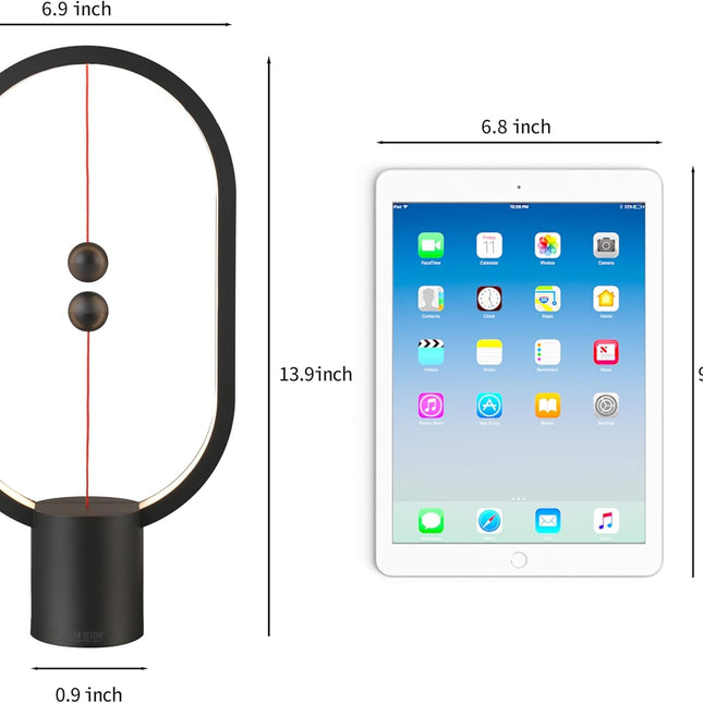 Black Magnetic Balance LED Table Lamp: USB-Powered, Dimmable Eye-Care Light with Award-Winning Design for Australian Homes & Offices