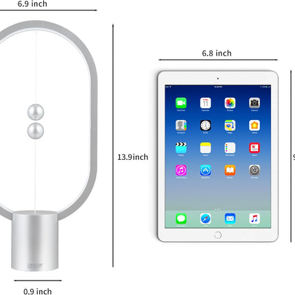 Silver Magnetic Balance LED Table Lamp: USB-Powered, Dimmable Eye-Care Light with Award-Winning Design for Australian Homes & Offices