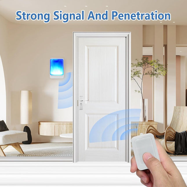 Doorbell - Wireless Doorbell - Wireless Doorbell - Doorbells - 2 transmitters and 3 receivers - With 7 bright light colors and 4 volume levels - For home/office, the elderly and the hearing impaired