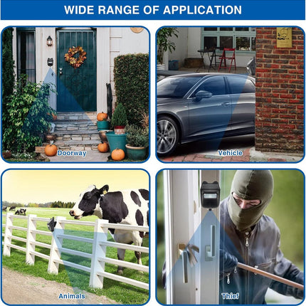 Driveway alarm - Entry detector - Solar driveway alarm - Motion detector - Wireless = Security - Wireless solar driveway alarm - Motion detector - Doorbell - DIY security system - (1 sensor and 2 doorbells)