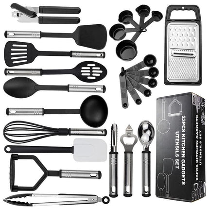 25-Piece Kitchen Utensils Set, Silicone Cooking Tools, Complete Kitchen Utensil Kit