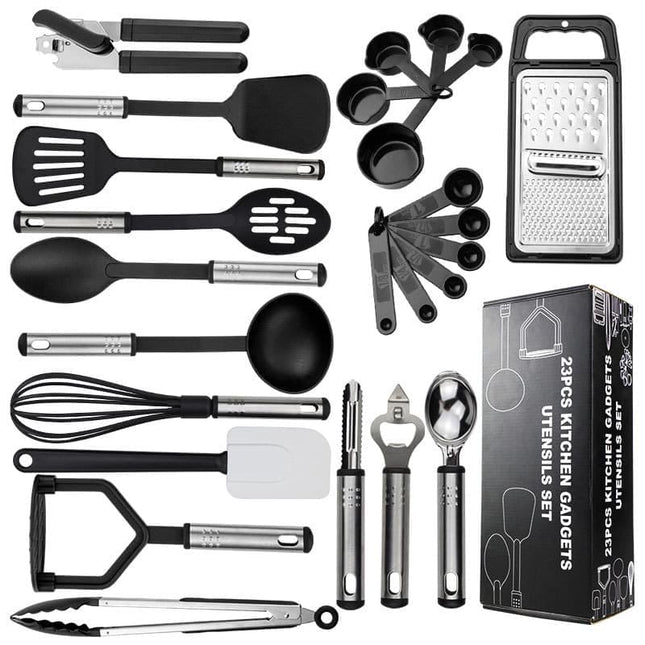 25-Piece Kitchen Utensils Set, Silicone Cooking Tools, Complete Kitchen Utensil Kit