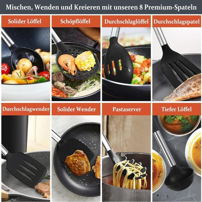 25-Piece Kitchen Utensils Set, Silicone Cooking Tools, Complete Kitchen Utensil Kit
