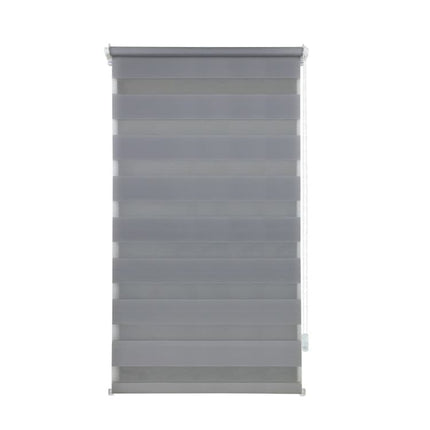 40×150CM Blackout Sun Protection Roller Blind, Blackout Zebra Blind Without Drilling, Gray