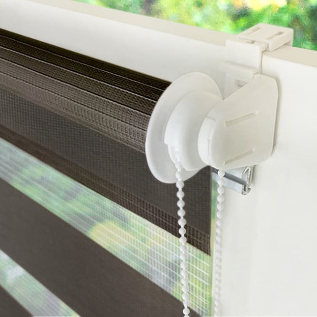 40×150CM Blackout Sun Protection Roller Blind, Blackout Zebra Blind Without Drilling, Gray