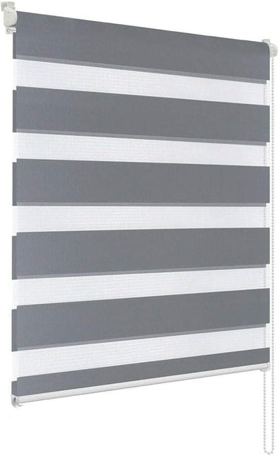 40×150CM Blackout Sun Protection Roller Blind, Blackout Zebra Blind Without Drilling, Gray