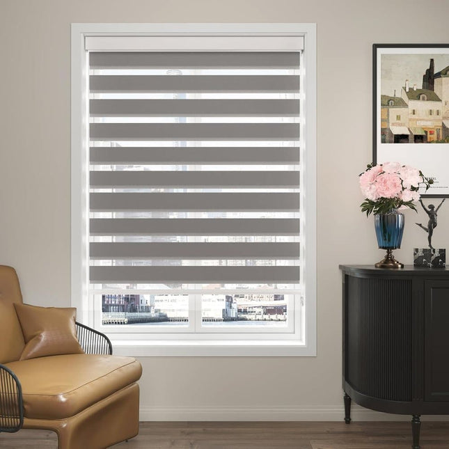 1 PC Zebra Blackout Roller Blind Sun Protection No Drill, 50×150CM, Gray