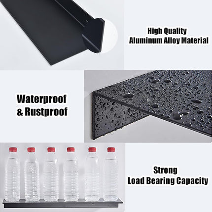 30*12*4 cm - Wall-mounted rack - Bathroom Shelves - Metal shelves - waterproof - small floating metal shelves - wall shelf - for bathroom, living room, bedroom, kitchen - with screws - black