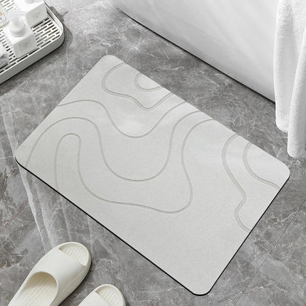 Absorbent Bath Mat - 40*60 cm - Diatomaceous Earth Bath Mat - Non-Slip Diatomite Mat - Non-Slip Shower Mat - Shower Mat - Bathroom Mat - Toilet Mat - non-slip bath mat - water-absorbent mat - entrance doormat - quick-drying bath mat - light grey