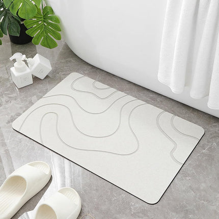 Absorbent Bath Mat - 40*60 cm - Diatomaceous Earth Bath Mat - Non-Slip Diatomite Mat - Non-Slip Shower Mat - Shower Mat - Bathroom Mat - Toilet Mat - non-slip bath mat - water-absorbent mat - entrance doormat - quick-drying bath mat - light grey