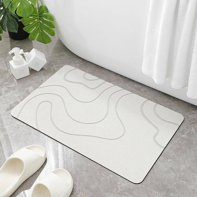 Absorbent Bath Mat - 40*60 cm - Diatomaceous Earth Bath Mat - Non-Slip Diatomite Mat - Non-Slip Shower Mat - Shower Mat - Bathroom Mat - Toilet Mat - non-slip bath mat - water-absorbent mat - entrance doormat - quick-drying bath mat - light grey