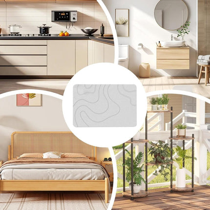 Absorbent Bath Mat - 40*60 cm - Diatomaceous Earth Bath Mat - Non-Slip Diatomite Mat - Non-Slip Shower Mat - Shower Mat - Bathroom Mat - Toilet Mat - non-slip bath mat - water-absorbent mat - entrance doormat - quick-drying bath mat - light grey