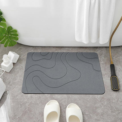 Absorbent Bath Mat - 40*60 cm - Diatomaceous Earth Bath Mat - Non-Slip Diatomite Mat - Non-Slip Shower Mat - Shower Mat - Bathroom Mat - Toilet Mat - non-slip bath mat - water-absorbent mat - entrance doormat - quick-drying bath mat - dark grey