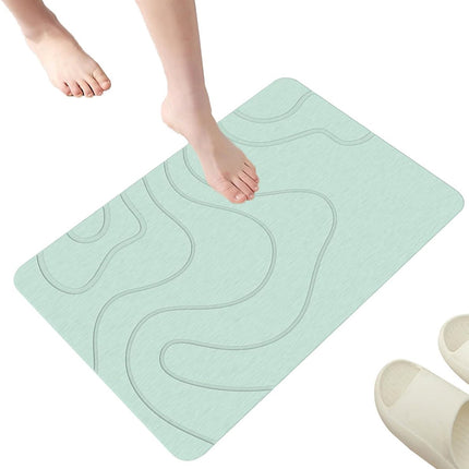 Absorbent Bath Mat - 40*60 cm - Diatomaceous Earth Bath Mat - Non-Slip Diatomite Mat - Non-Slip Shower Mat - Shower Mat - Bathroom Mat - Toilet Mat - non-slip bath mat - water-absorbent mat - entrance doormat - quick-drying bath mat - green