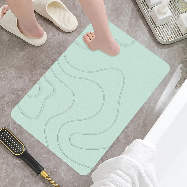 Absorbent Bath Mat - 40*60 cm - Diatomaceous Earth Bath Mat - Non-Slip Diatomite Mat - Non-Slip Shower Mat - Shower Mat - Bathroom Mat - Toilet Mat - non-slip bath mat - water-absorbent mat - entrance doormat - quick-drying bath mat - green