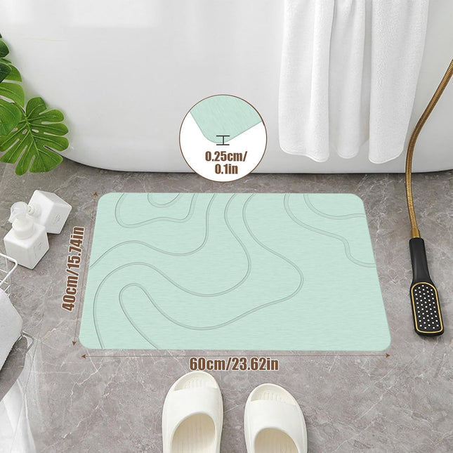 Absorbent Bath Mat - 40*60 cm - Diatomaceous Earth Bath Mat - Non-Slip Diatomite Mat - Non-Slip Shower Mat - Shower Mat - Bathroom Mat - Toilet Mat - non-slip bath mat - water-absorbent mat - entrance doormat - quick-drying bath mat - green