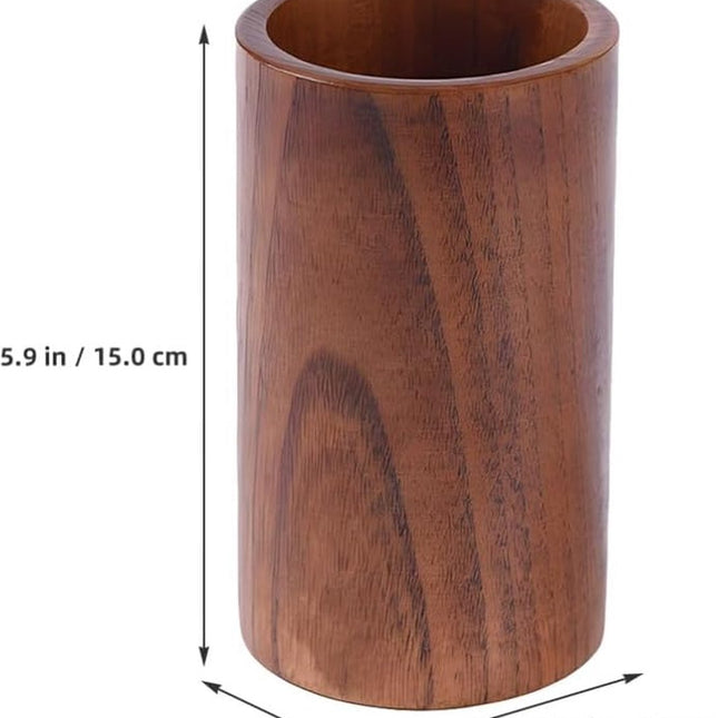 Cutlery Stand - Wooden Kitchen Utensil Holder - Cutlery Holder - Countertop Organizer - Cutlery Drainer - Chopstick Holder - Wood - 15cm - Kitchen Aid for Kitchen - Kitchen Organizer