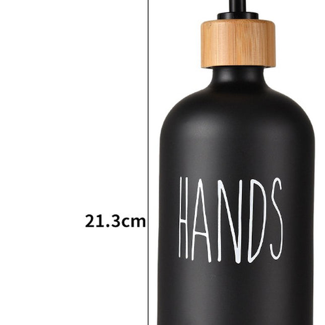 1 set of 2 pieces - Soap dispenser set - for hand soap and dish soap - Soap dispensers - Soap dispenser - Soap pump - Soap bottle - Hand soap pump - Freestanding and refillable - Glass - black - 500ml - Kitchen accessories