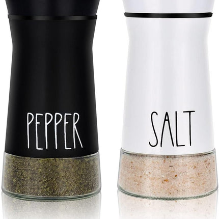 2-piece - stainless steel - with adjustable spout - farmhouse style - salt and pepper shaker