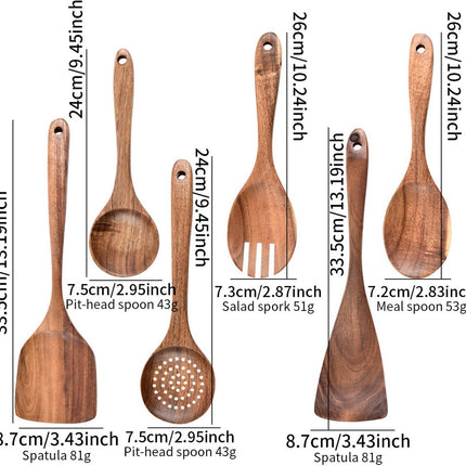 Kitchen Utensils - Wooden Kitchen Utensils - Cooking Utensil Set - Wooden Spatula - Spatulas - Ladles - 4-Piece Set - Hangable - Scratch-resistant, high-temperature resistant
