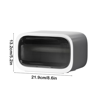 Tissue Box Cover Square 6x4x5" - Acrylic Tissue Box Holder, Elegant Tissue Holder & Napkin Dispenser for Home - Modern Kleenex Box Covers for Office, Restaurant, Gold White(8.6x5.2x4.7")