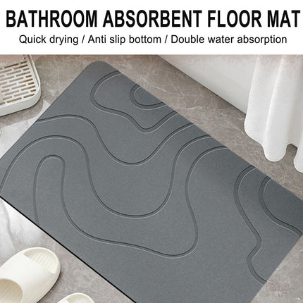 PALIFEUR Stone Bath Mat, 16x24" Quick Drying Diatomaceous Earth Bath Mat Super Absorbent Non Slip Stone Bath Mats Washable Rug for Bathroom Floor Kitchen Shower Dark Gray