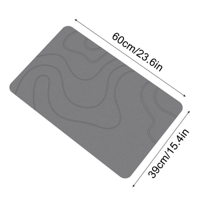 PALIFEUR Stone Bath Mat, 16x24" Quick Drying Diatomaceous Earth Bath Mat Super Absorbent Non Slip Stone Bath Mats Washable Rug for Bathroom Floor Kitchen Shower, Dark Gray