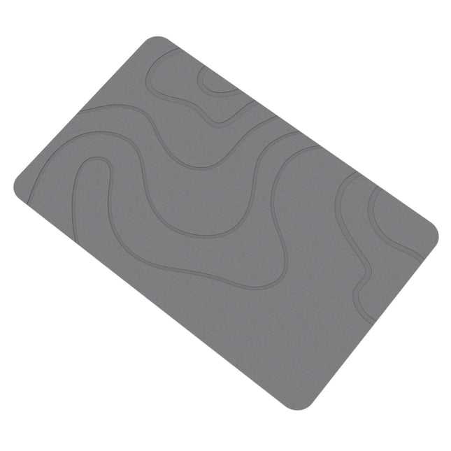 PALIFEUR Stone Bath Mat, 16x24" Quick Drying Diatomaceous Earth Bath Mat Super Absorbent Non Slip Stone Bath Mats Washable Rug for Bathroom Floor Kitchen Shower, Dark Gray