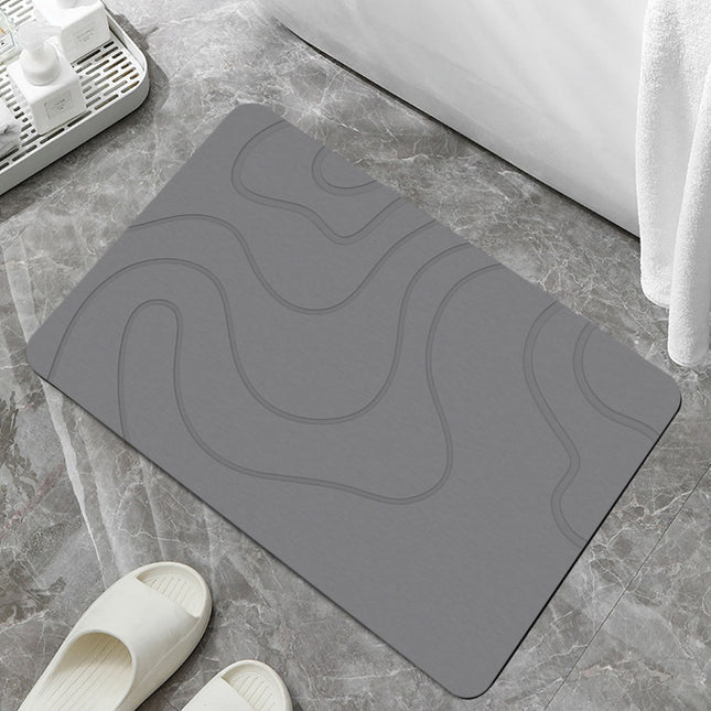 PALIFEUR Stone Bath Mat, 16x24" Quick Drying Diatomaceous Earth Bath Mat Super Absorbent Non Slip Stone Bath Mats Washable Rug for Bathroom Floor Kitchen Shower, Dark Gray