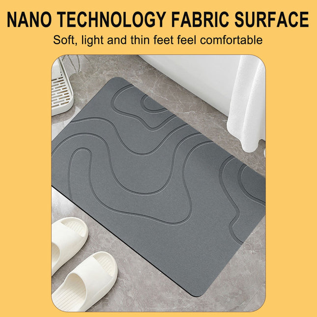 PALIFEUR Stone Bath Mat, 16x24" Quick Drying Diatomaceous Earth Bath Mat Super Absorbent Non Slip Stone Bath Mats Washable Rug for Bathroom Floor Kitchen Shower, Dark Gray Green