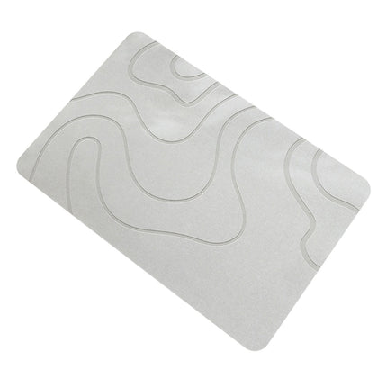 PALIFEUR Stone Bath Mat, 16x24" Quick Drying Diatomaceous Earth Bath Mat Super Absorbent Non Slip Stone Bath Mats Washable Rug for Bathroom Floor Kitchen Shower, Dark Gray White
