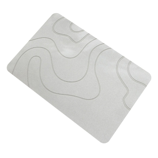PALIFEUR Stone Bath Mat, 16x24" Quick Drying Diatomaceous Earth Bath Mat Super Absorbent Non Slip Stone Bath Mats Washable Rug for Bathroom Floor Kitchen Shower, Dark Gray White