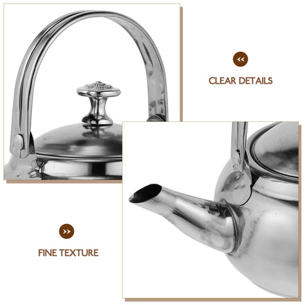Stainless Steel Whistling Tea Kettle Stovetop Tea Pot Fast Boiling Heat Water Tea Pot 6.7" x 5.5" x 4.3" Silver