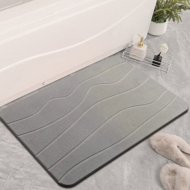 Stone Bath Mat, Diatomaceous Earth Shower Mat, Non-Slip Super Absorbent Diatomite Stone Bath Mats, Bathroom Door Mat, for Bathroom Floor Quick Drying Natural Easy to Clean Gray