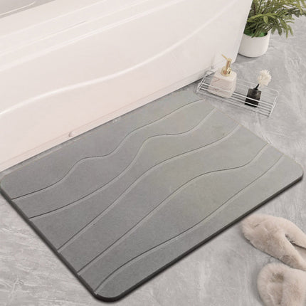 Stone Bath Mat, Diatomaceous Earth Shower Mat, Non-Slip Super Absorbent Diatomite Stone Bath Mats, Bathroom Door Mat, for Bathroom Floor Quick Drying Natural Easy to Clean White